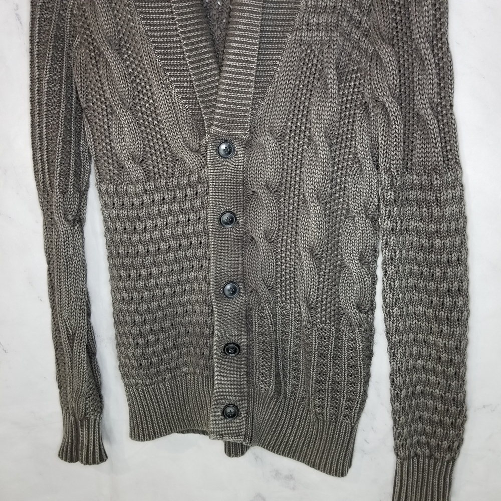 All Saints men's Whitby Cardigan sweater cableknit - Picture 4 of 8